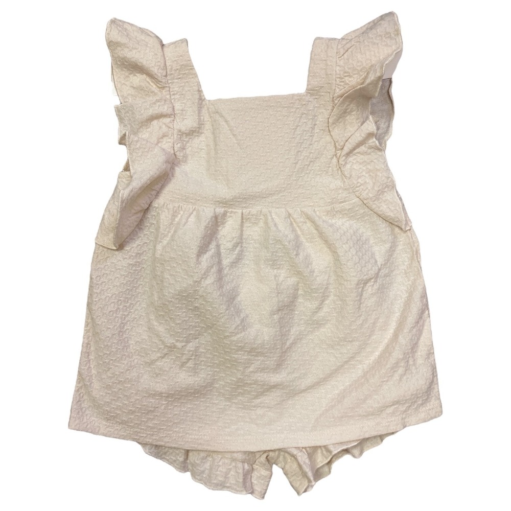 NWT Member's Mark Toddler Girls 2 Piece Soft‎ Playwear Set Almond Flutter 4T